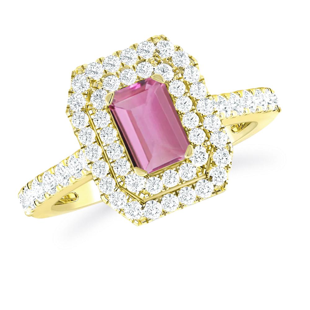 Yellow Gold - Pink Tourmaline