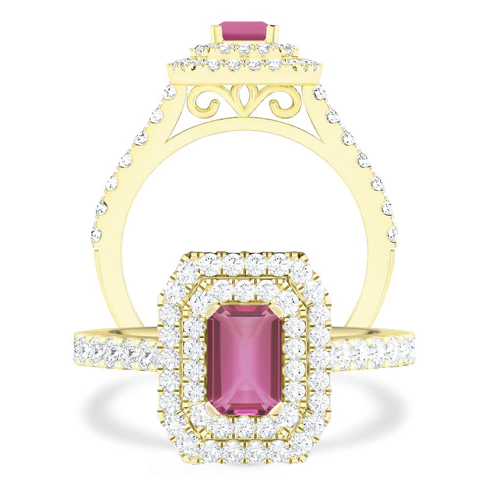 Yellow Gold - Pink Tourmaline