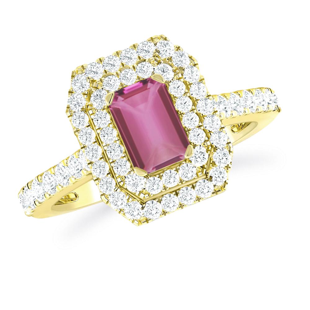 Yellow Gold - Pink Tourmaline