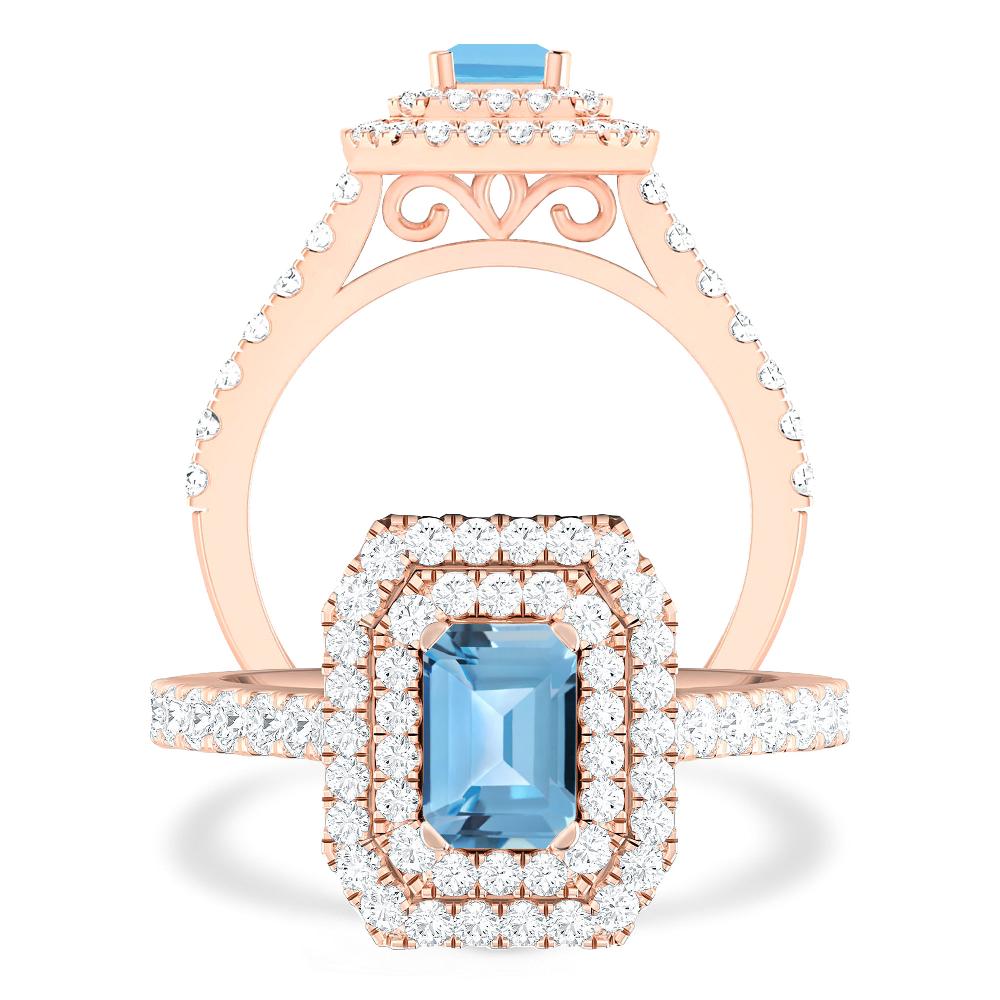 Rose Gold - Blue Topaz