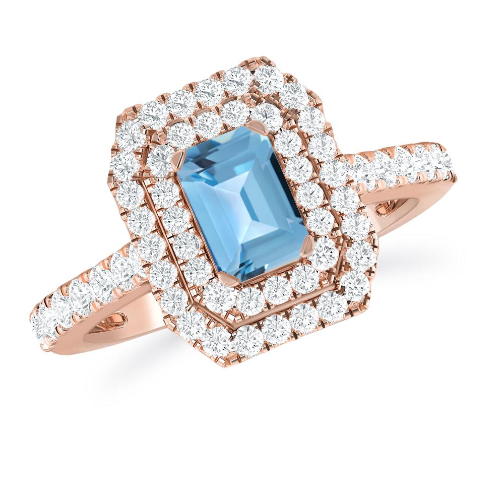 Rose Gold - Blue Topaz