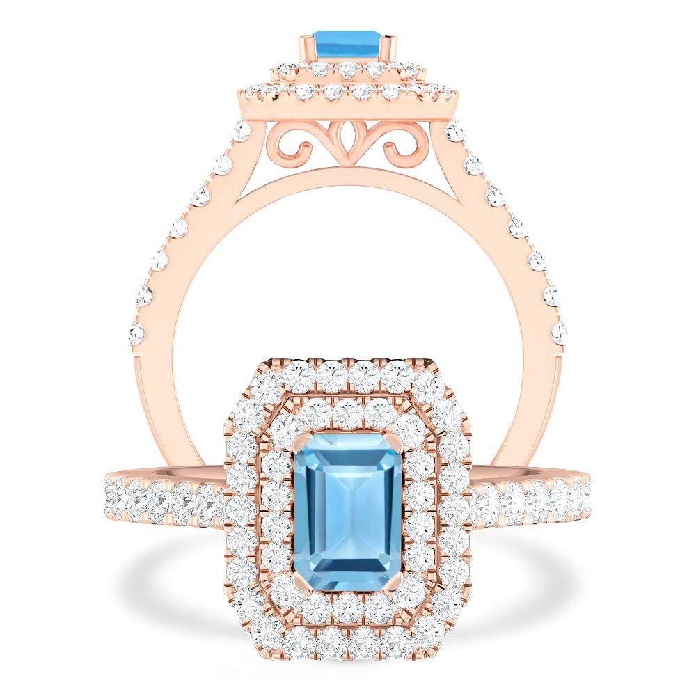 Rose Gold - Blue Topaz