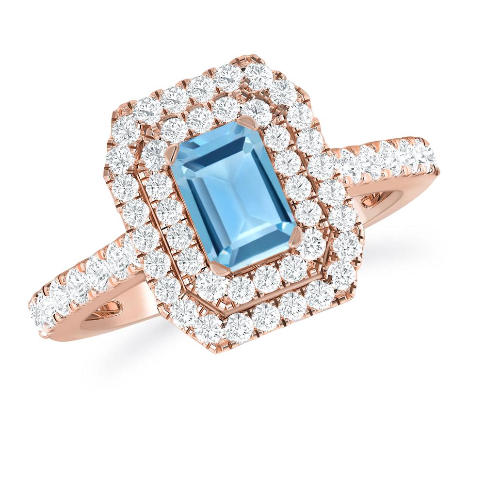 Rose Gold - Blue Topaz