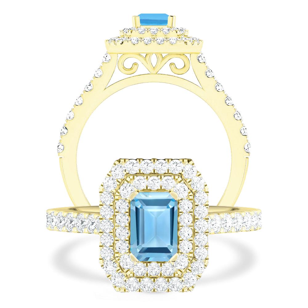 Yellow Gold - Blue Topaz