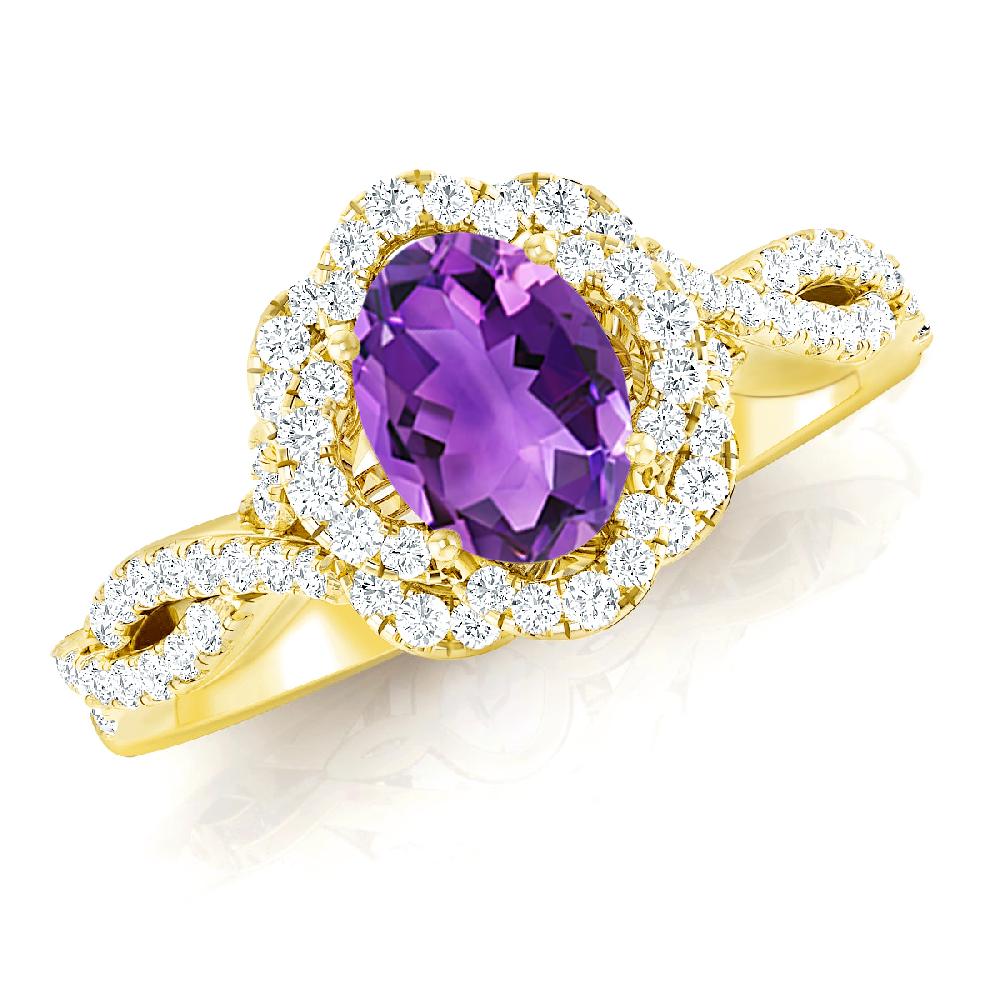 Yellow Gold - Amethyst