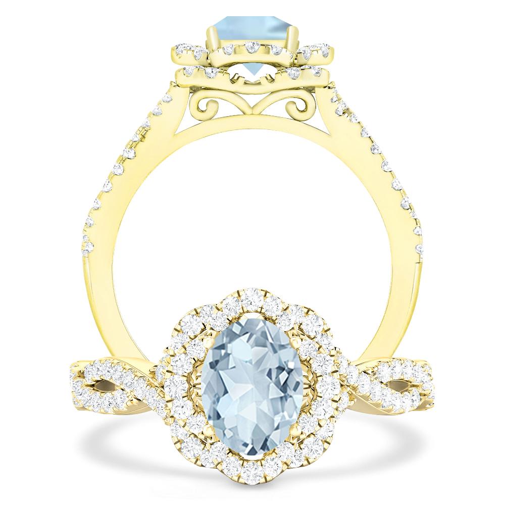Yellow Gold - Aquamarine