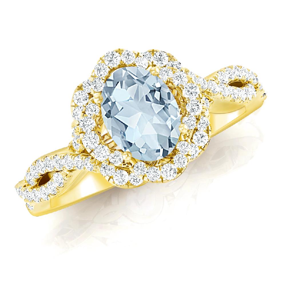 Yellow Gold - Aquamarine
