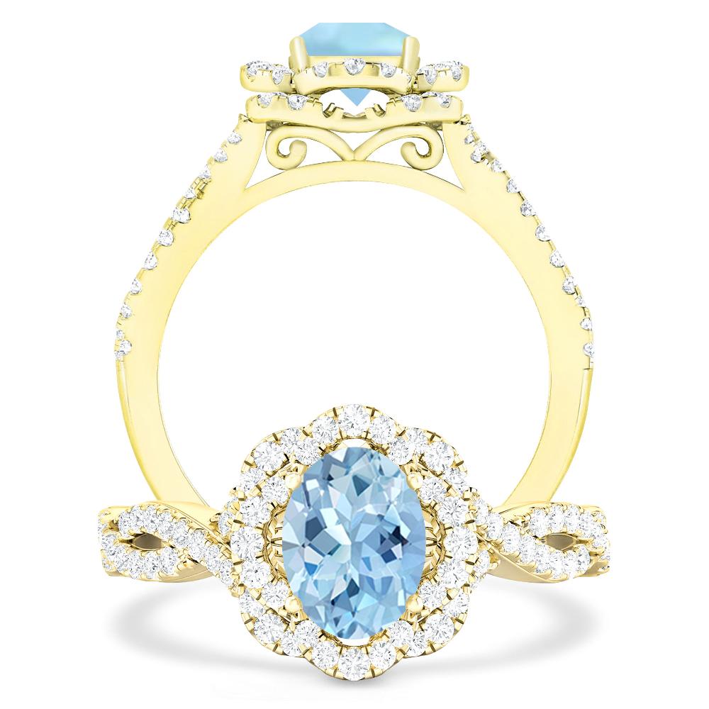 Yellow Gold - Aquamarine
