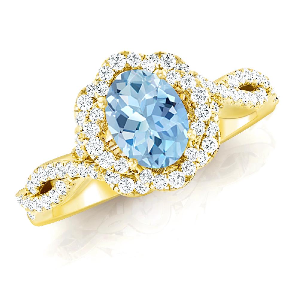 Yellow Gold - Aquamarine