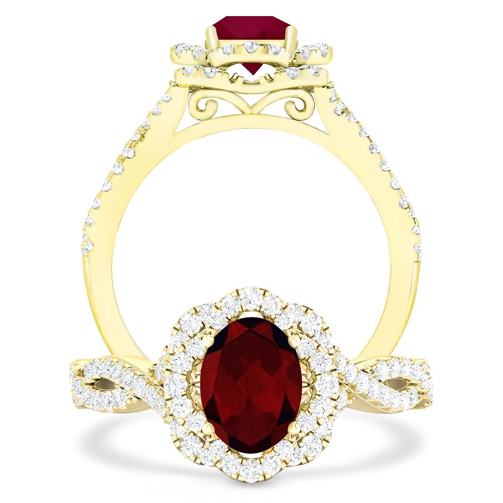 Yellow Gold - Garnet