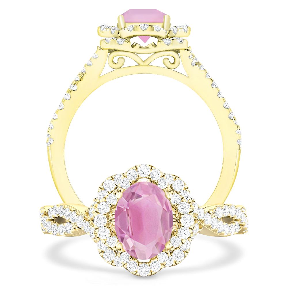 Yellow Gold - Pink Tourmaline
