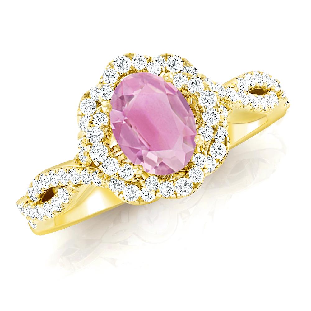 Yellow Gold - Pink Tourmaline