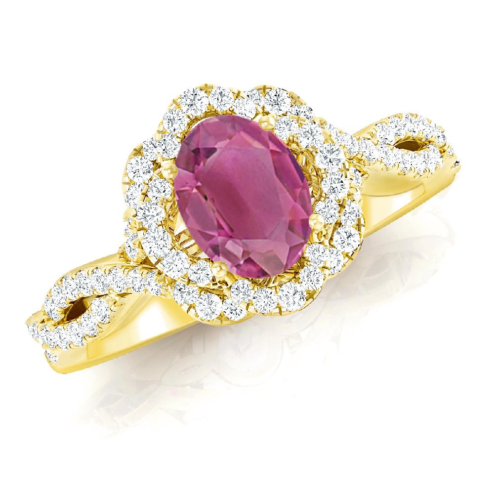 Yellow Gold - Pink Tourmaline