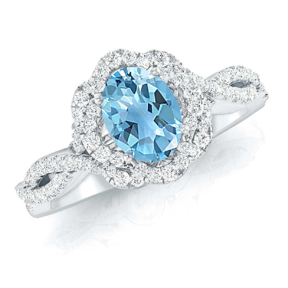 White Gold - Blue Topaz