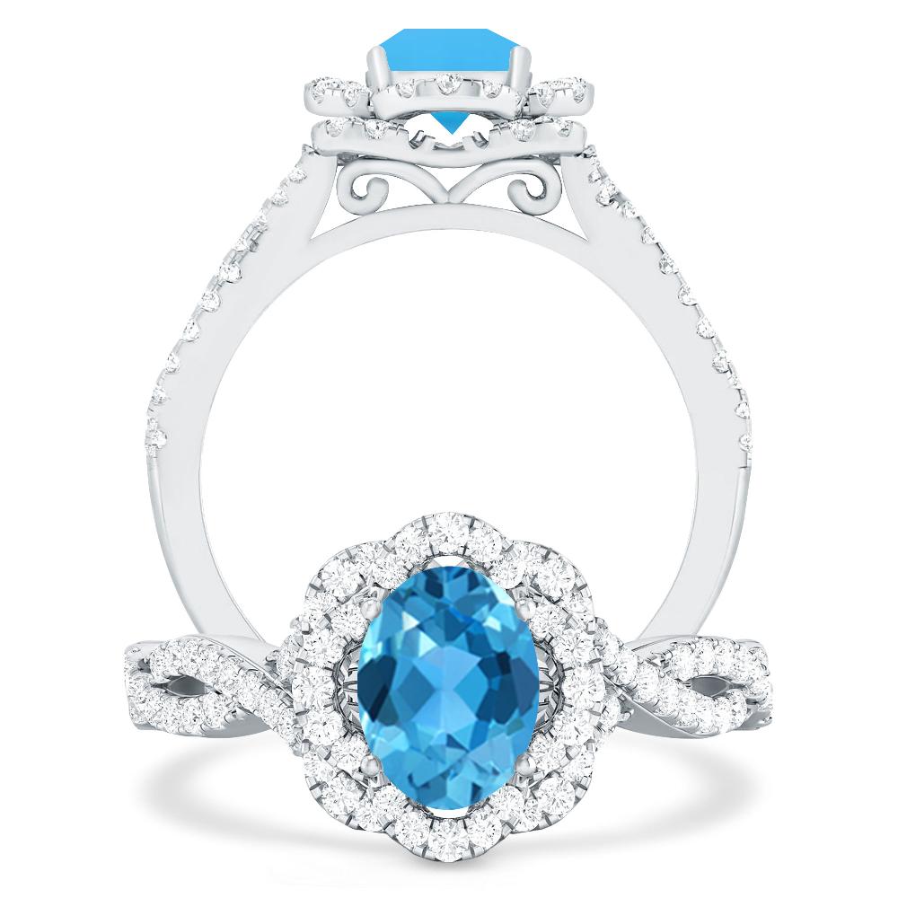 White Gold - Blue Topaz