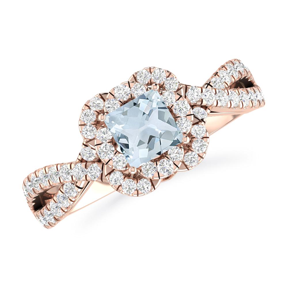 Rose Gold - Aquamarine