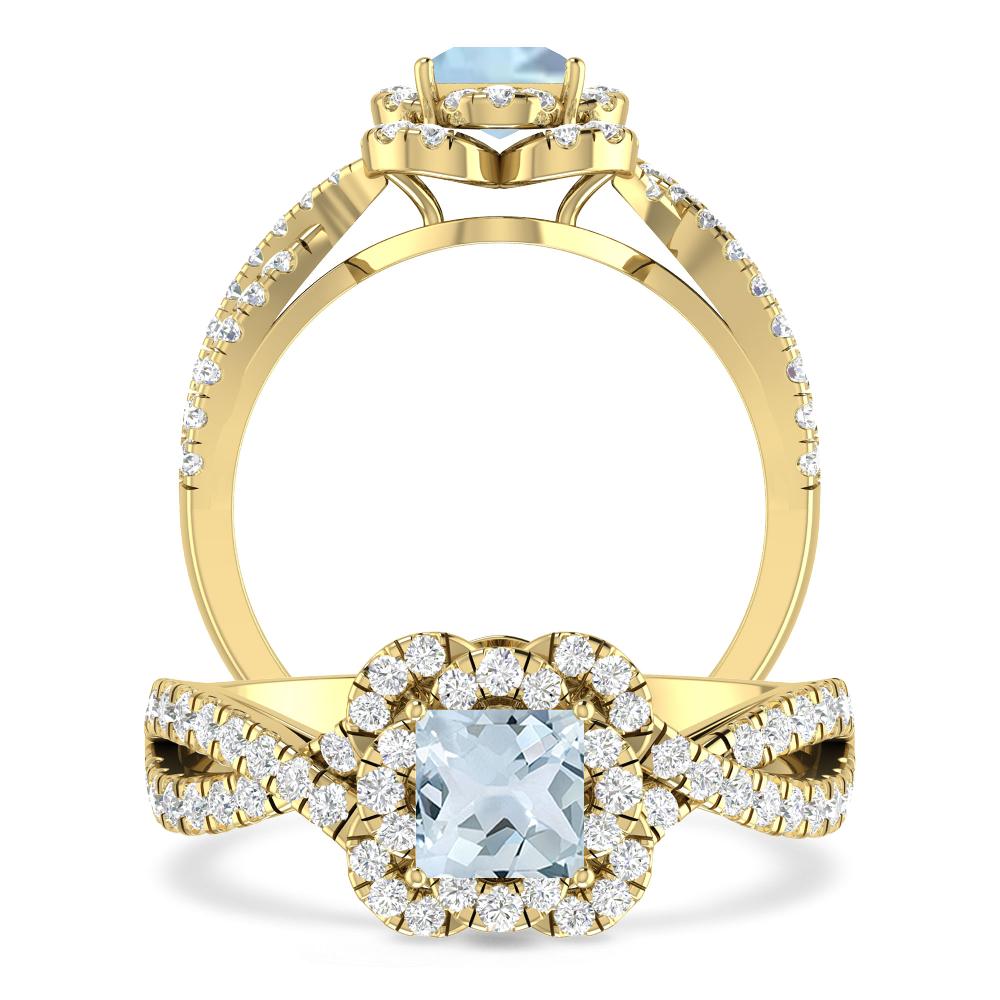 Yellow Gold - Aquamarine