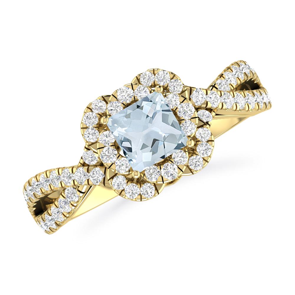 Yellow Gold - Aquamarine