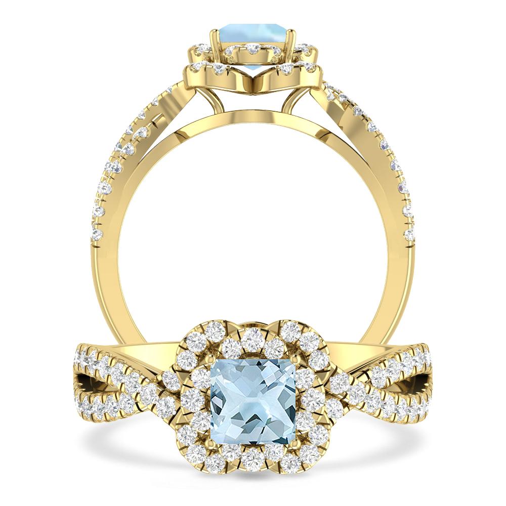Yellow Gold - Aquamarine