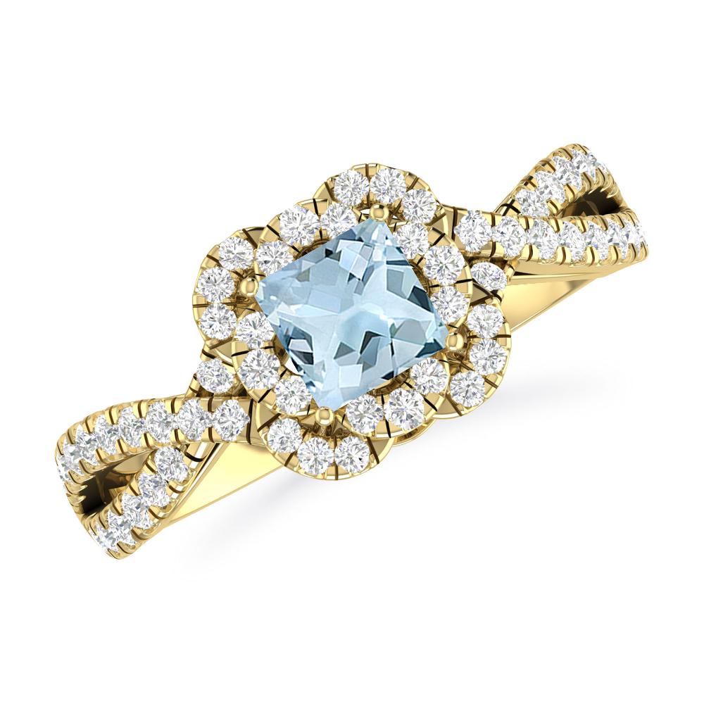 Yellow Gold - Aquamarine