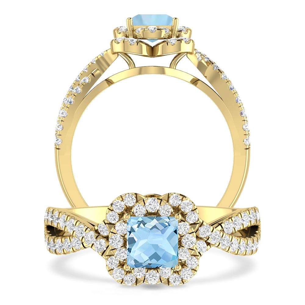 Yellow Gold - Aquamarine
