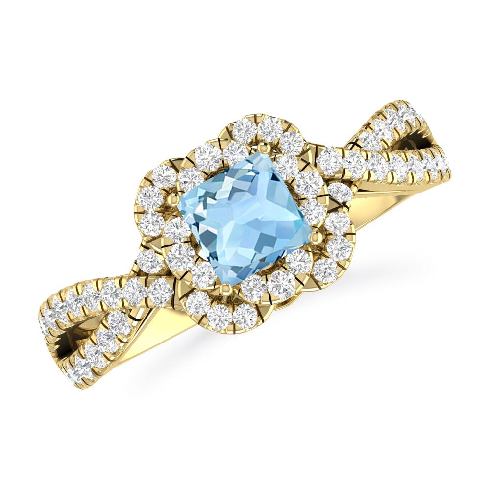 Yellow Gold - Aquamarine