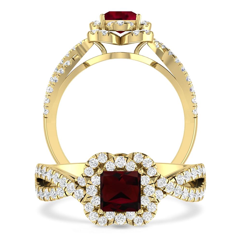 Yellow Gold - Garnet