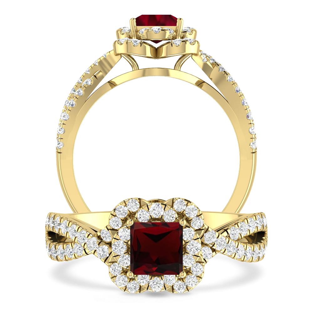 Yellow Gold - Garnet