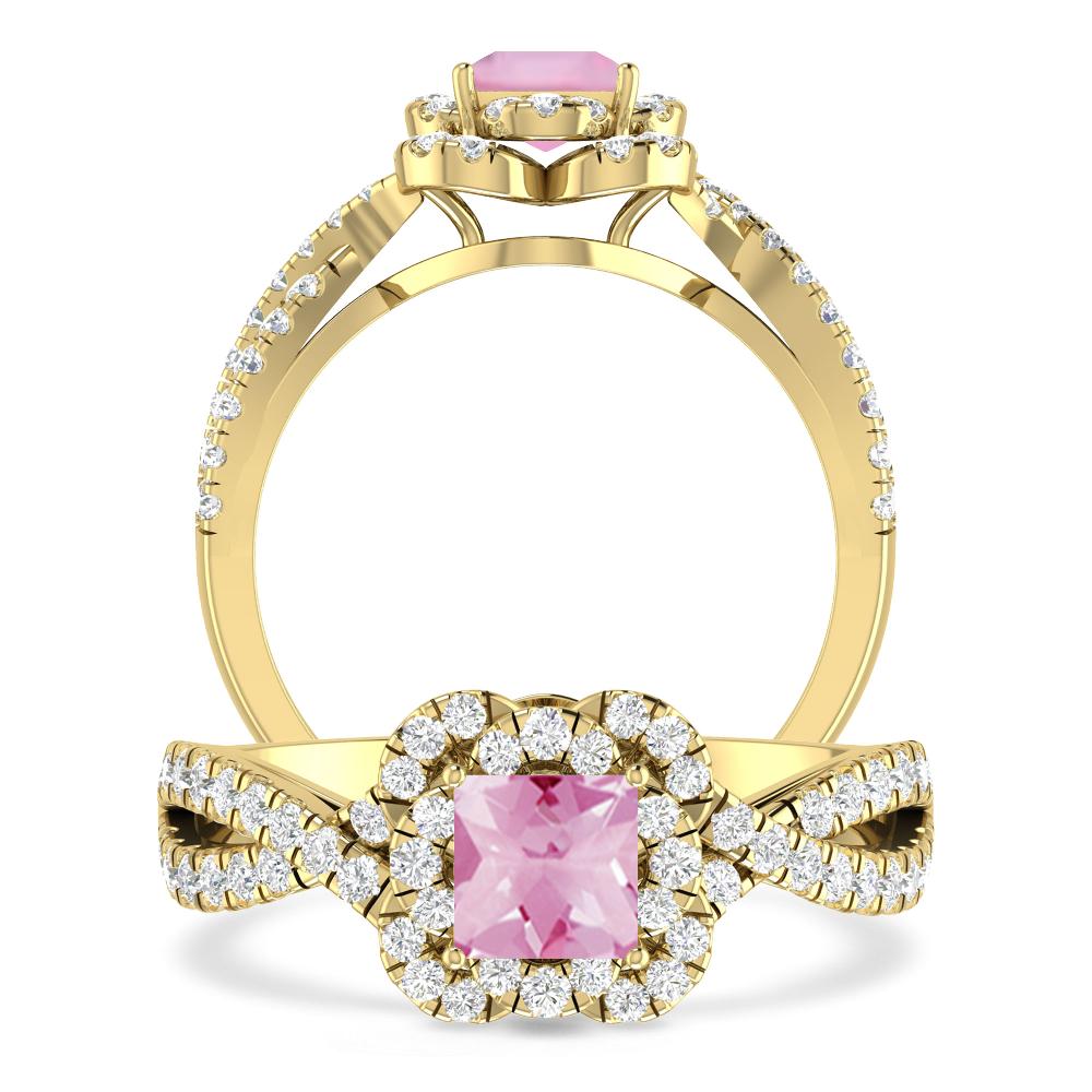 Yellow Gold - Pink Tourmaline