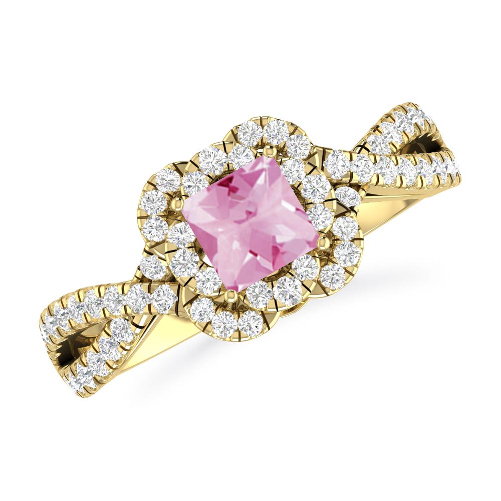 Yellow Gold - Pink Tourmaline