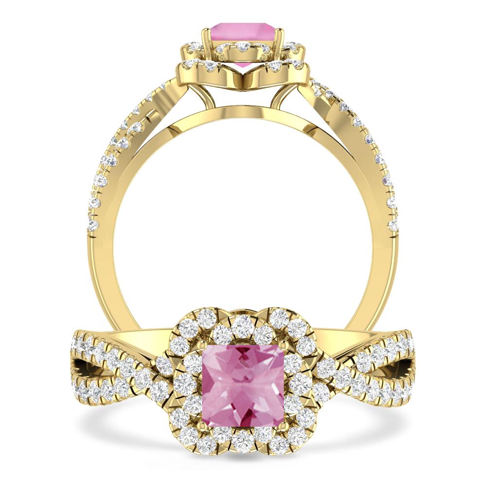 Yellow Gold - Pink Tourmaline