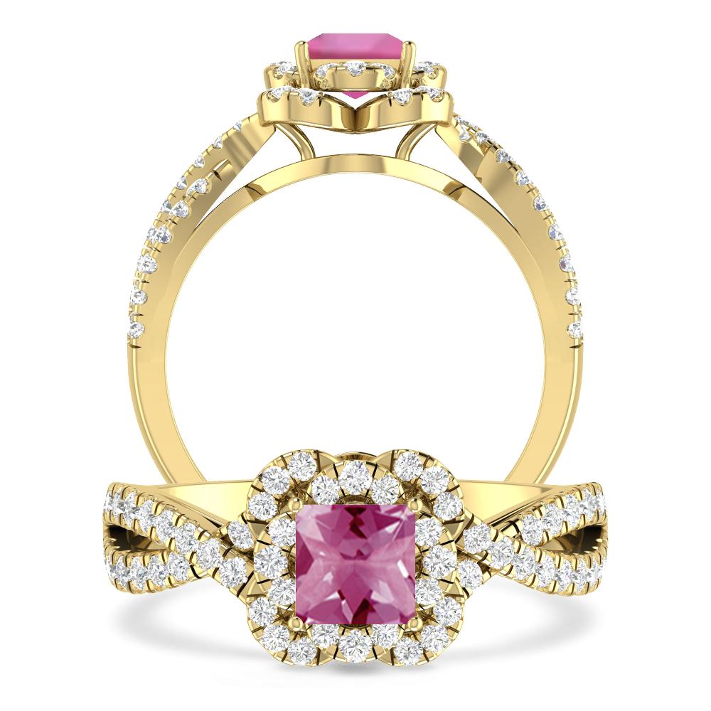 Yellow Gold - Pink Tourmaline