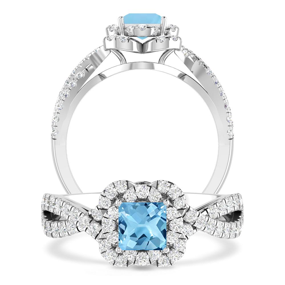White Gold - Blue Topaz