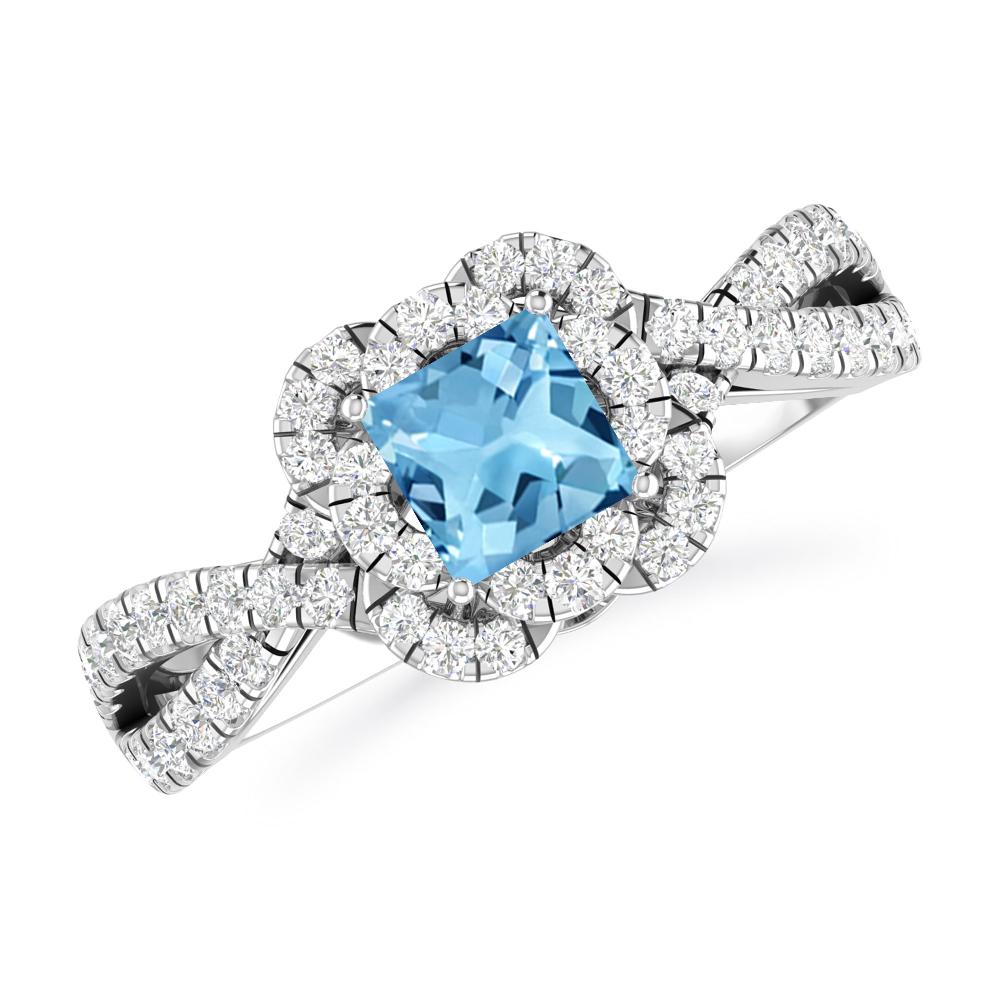 White Gold - Blue Topaz
