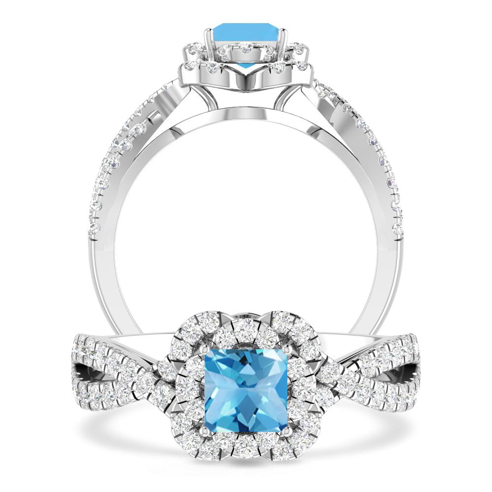 White Gold - Blue Topaz