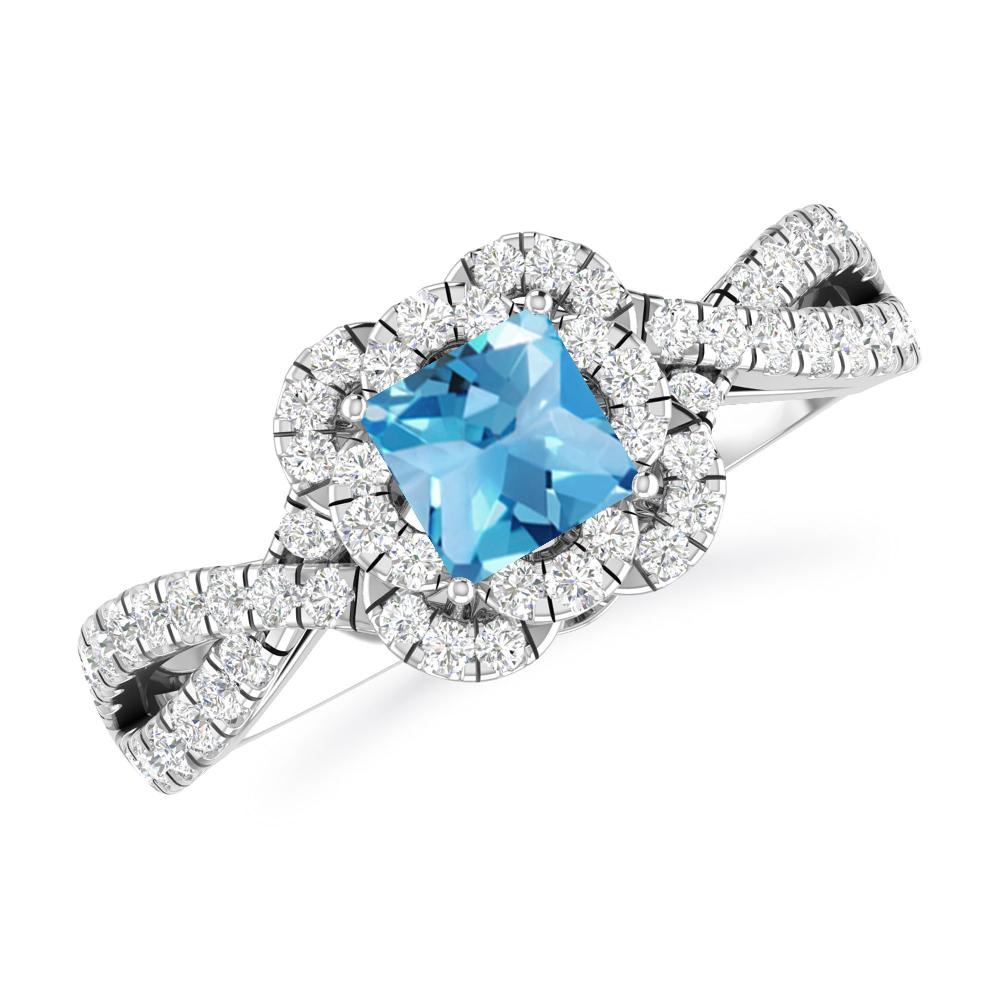White Gold - Blue Topaz