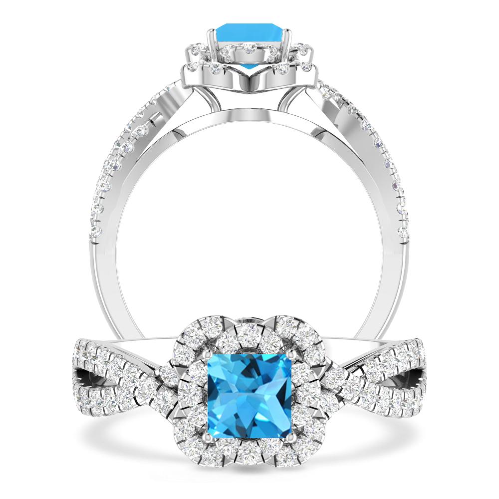 White Gold - Blue Topaz