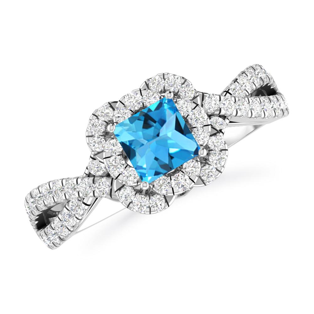 White Gold - Blue Topaz