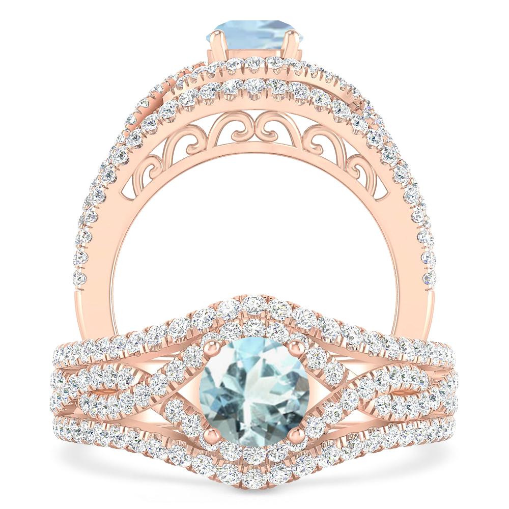 Rose Gold - Aquamarine