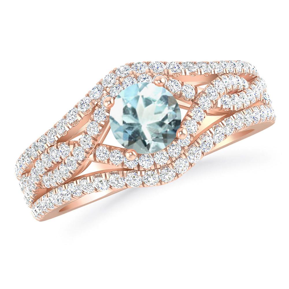 Rose Gold - Aquamarine