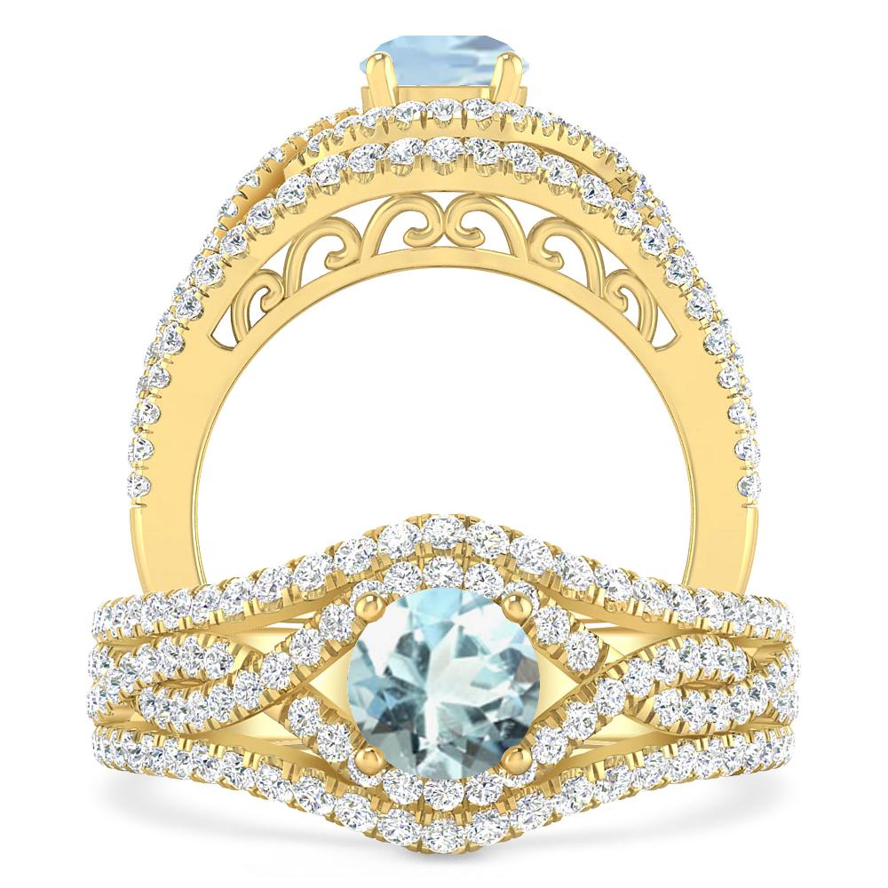 Yellow Gold - Aquamarine