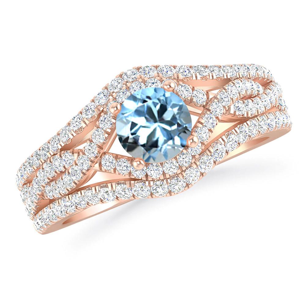 Rose Gold - Aquamarine