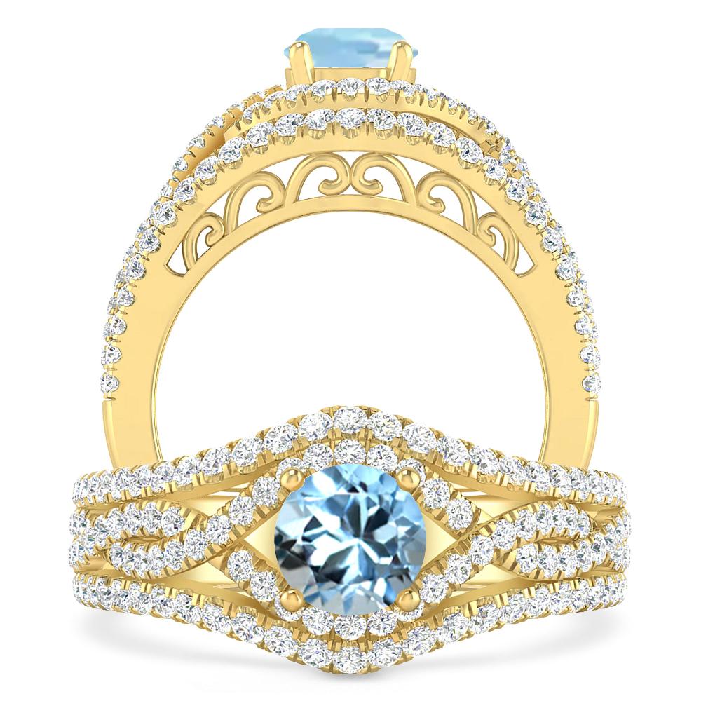 Yellow Gold - Aquamarine