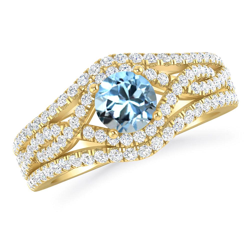 Yellow Gold - Aquamarine