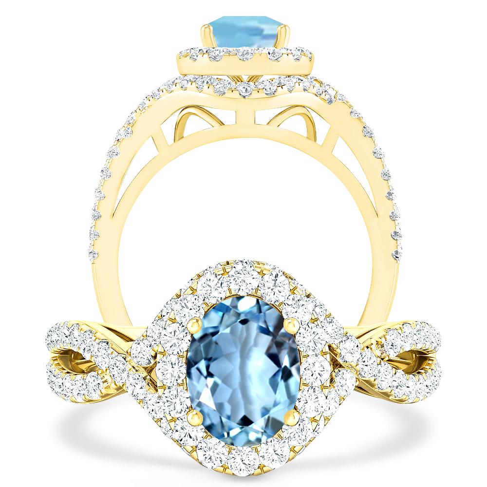 Yellow Gold - Aquamarine