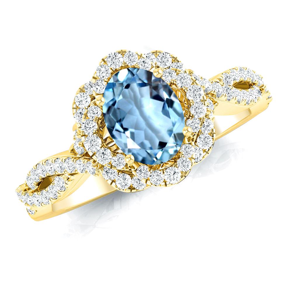 Yellow Gold - Aquamarine