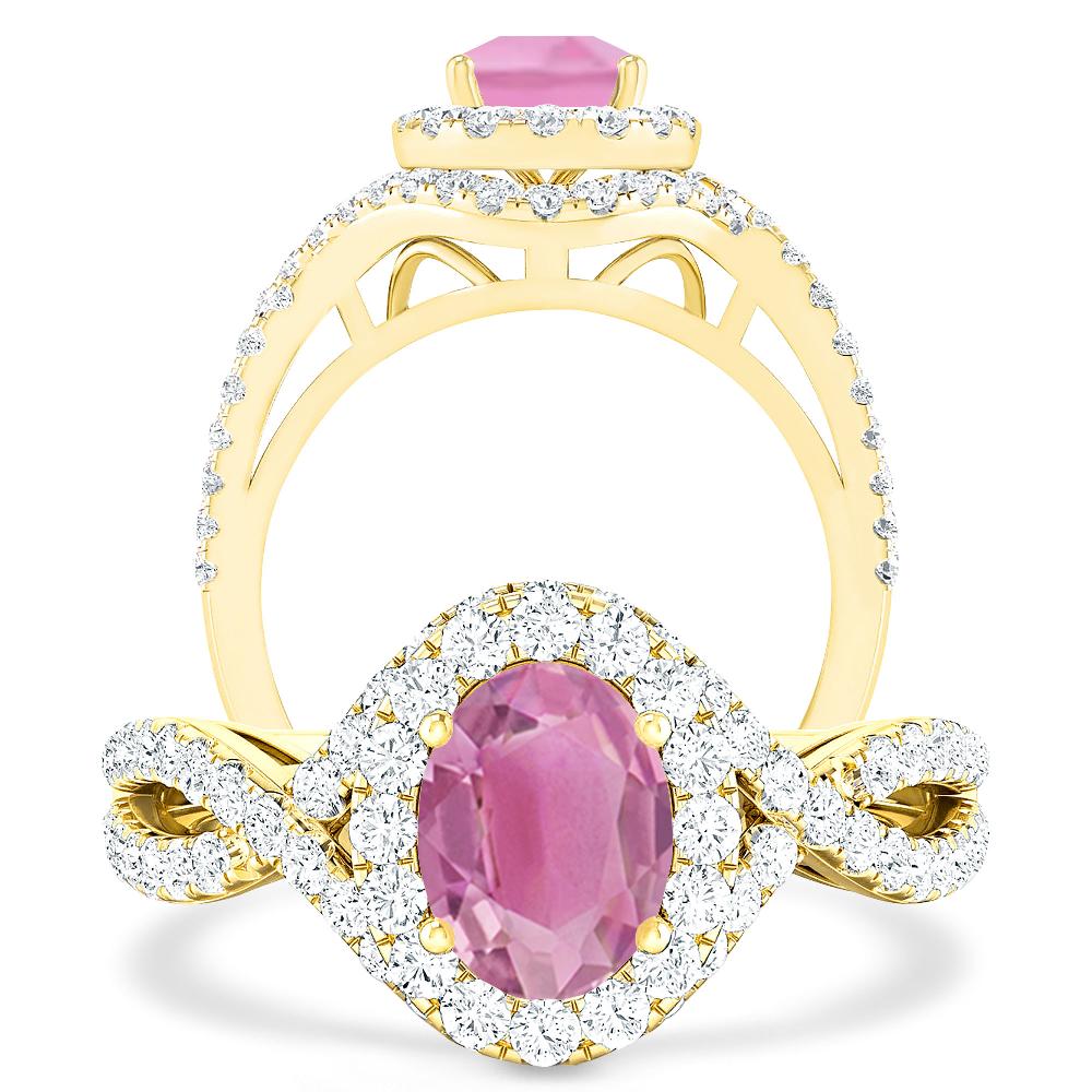 Yellow Gold - Pink Tourmaline