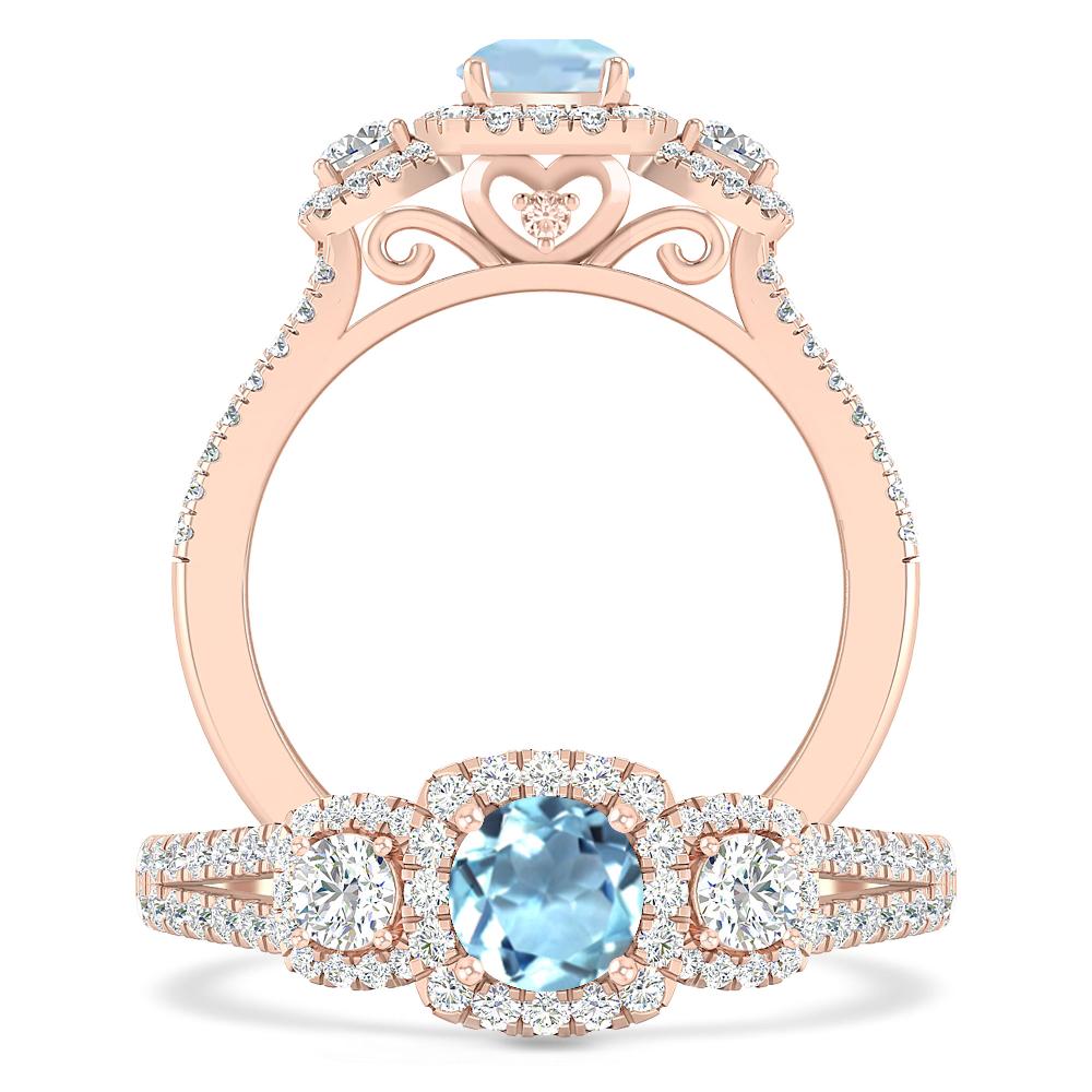 Rose Gold - Aquamarine