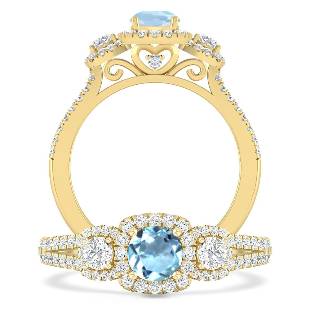 Yellow Gold - Aquamarine