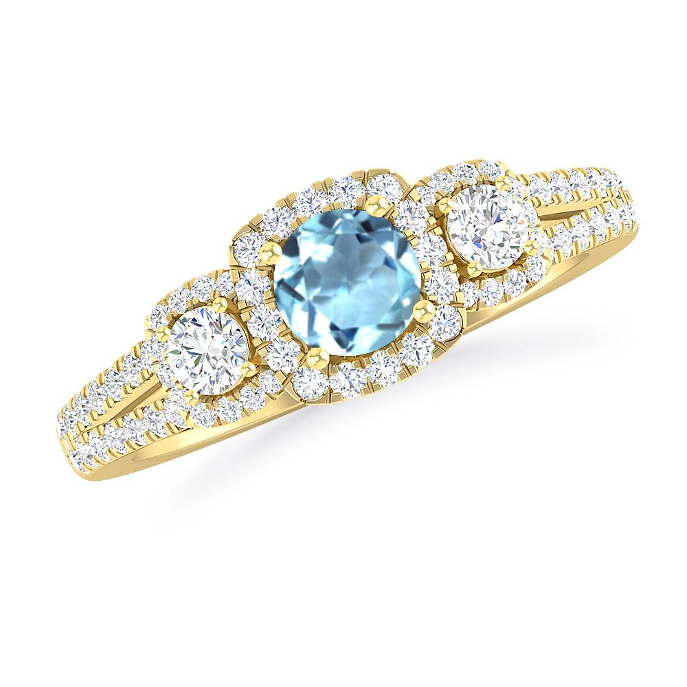 Yellow Gold - Aquamarine